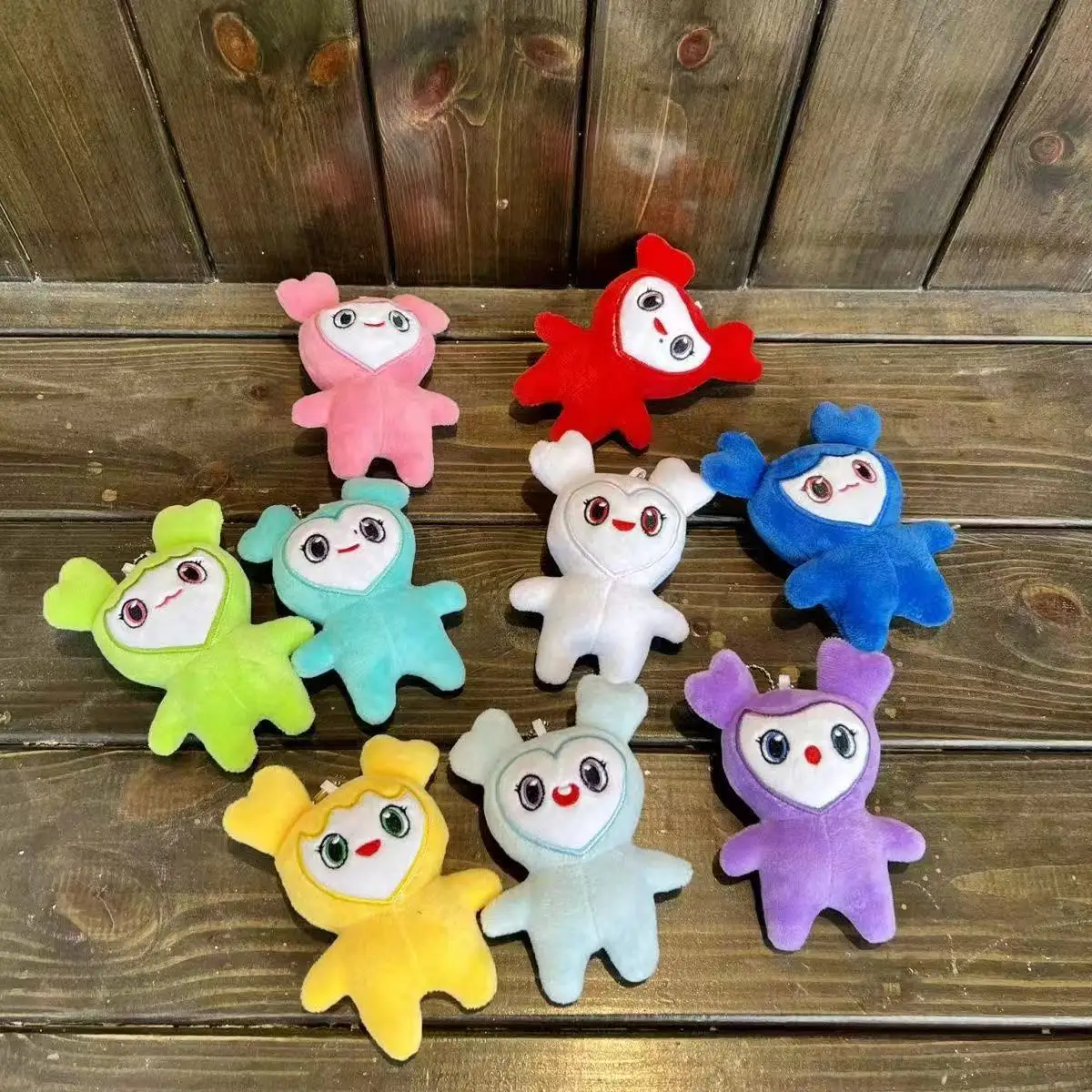 9 개/몫 플러시 lovelys 두 번 한국어 슈퍼 스타 플러시 장난감 만화 동물 인형 키 체인 펜던트 Keybuckle PlushToy 팬들을위한