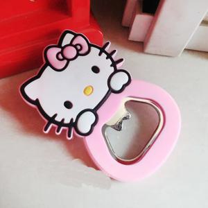 Kawaii Sanrio 애니메이션 실리콘 와인 오프너 헬로 키티 소녀 하트 맥주 병따개 냉장고 자석 휴대용