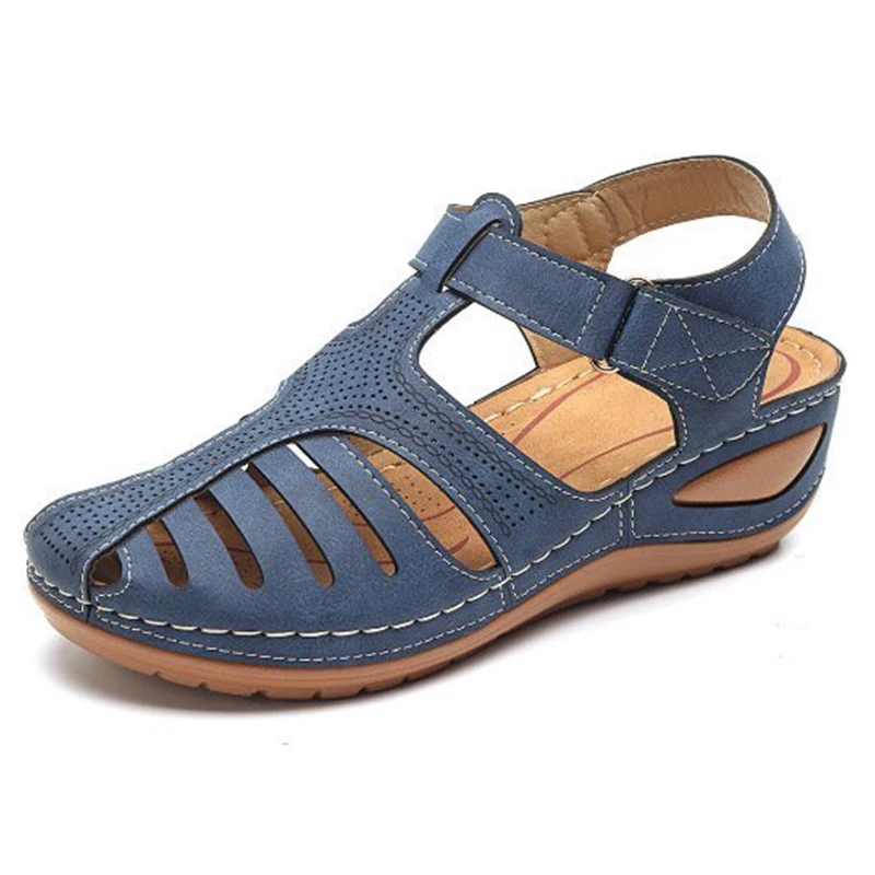 새로운 여성 샌들 프리미엄 정형외과 Bunion 교정기 플랫 캐주얼 소프트 솔 비치 웨지 가황 신발 Zapatillas De Mujer
