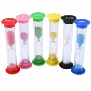 6Pcs 모래 타이머 플라스틱 모래 시계 타이머 다채로운 모래 시계 모래 시계 작은 30초/1분/2분/3분/5분/10분 모래 시계 타이머