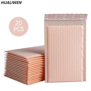 20Pcs 핑크 폴리 버블 메일러 패딩 봉투 대량 버블 줄 지어 랩 Polymailer 가방 배송 포장 Maile Self Seal