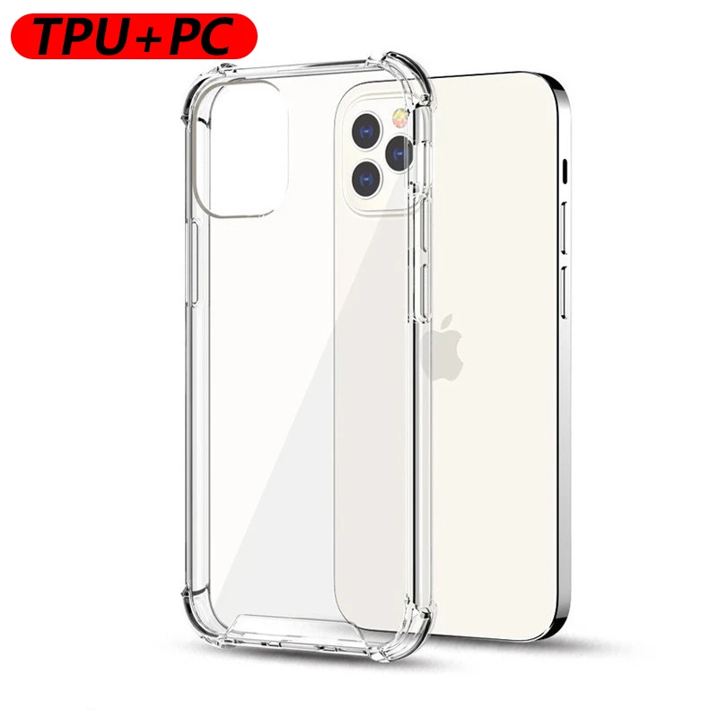 iPhone 15 14 13 12 11 Pro Max 8 7 Plus X XR XS MAX 6 6S SE 2020 충격 방지 전화 뒷면 커버 용 기존 투명 소프트 케이스
