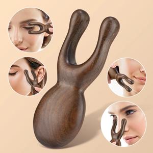 경혈 마사지 눈 및 얼굴 마사지기 코 긁기, 경락 제거 및 스트레칭을 위한 백단향 코 브릿지 마사지기
