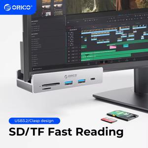 전원 커넥터가 있는 ORICO USB 3.2 허브 6포트 확장 10Gbps 프로토콜 고속 전송 SD TF 카드 고속 읽기