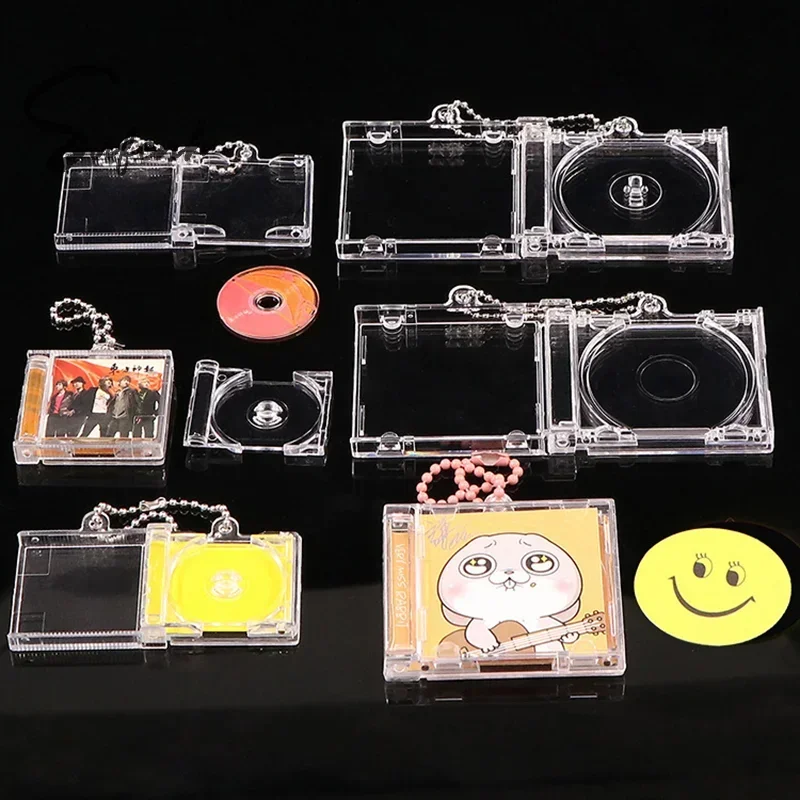 1pc 주변 기념 앨범 DIY 키 체인에 대 한 빈 미니 CD 케이스 펜 던 트 배낭 매달려 장식
