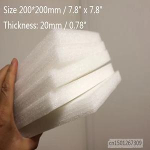 사각 화이트 쿠션 EPE 폼 시트 보드, 고밀도 폴리에틸렌, 두께 20mm, 크기 200x200mm