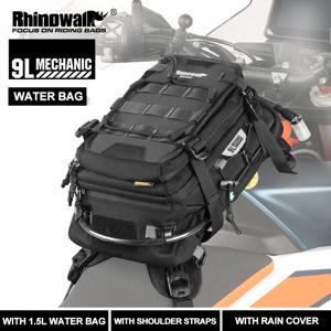 Rhinowalk 오토바이 탱크 백 9L 다용도 배낭(레인 커버 포함) 1.5L 워터백 MOLLE 시스템 다중 구획 유니버설
