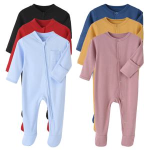 100% 코튼 점프 슈트 신생아 베이비 롬퍼스 슬리퍼 INS 점퍼 원피스 슬리퍼 가을 봄 성장 Roupa De Bebe Grows