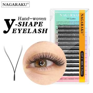 NAGARAKU YY 모양 손으로 짠 프리미엄 속눈썹 연장