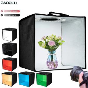 30cm 12in 사진 스튜디오 라이트 박스 사진 조정 가능한 밝기 촬영 텐트 키트 120 LED 조명 6 배경 작은 항목