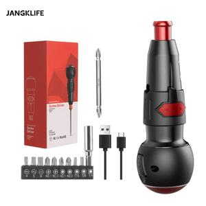 JANGKLIFE 충전식 전기 스크루 드라이버 무선 미니 전동 공구 DIY 가정용 퀵 체인지 척 Type-C 충전 포트