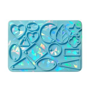 반짝이는 광택 실리콘 송진 금형, 빛과 그림자 귀걸이 몰드, DIY 펜던트 장식품, 보석 에폭시 송진 공예 몰드