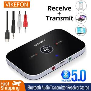 VIKEFON 블루투스 5.0 오디오 송신기 리시버 RCA AUX 3.5mm 잭 USB 동글 음악 무선 어댑터, 자동차 PC TV 헤드폰용