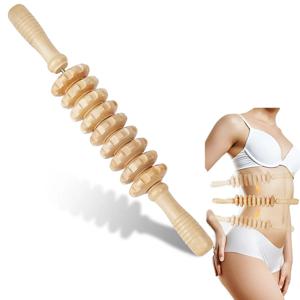 나무 마사지 롤러 수동 근막 트리거 포인트 릴리스 셀룰라이트 아픈 근육 발파 혈액 순환 개선 제거