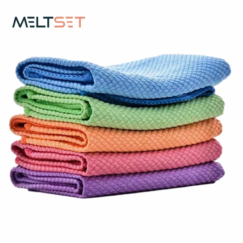 5PCS 마이크로 화이버 세척 접시 천 청소 수건 슈퍼 흡수성 창 유리 청소 천 주방 안티 그리스 닦아 넝마
