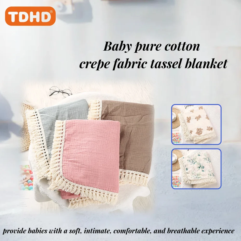 TDHD 코튼 모슬린 신생아 아기 술을위한 담요 담요를받는 새로 태어난 Swaddle Wrap 유아 잠자는 이불 침대 Co