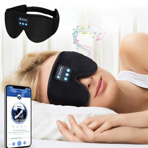 블루투스 슬리핑 헤드폰 3D 아이 마스크 무선 항공 여행 5.0 헤드밴드 부드럽고 탄력 있는 편안한 음악 이어폰