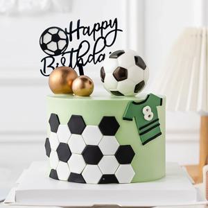축구 소년 케이크 장식 축구 필드 플레이어 인형 컵케익 탑 생일 장식, 스포츠 어린이 파티 용품
