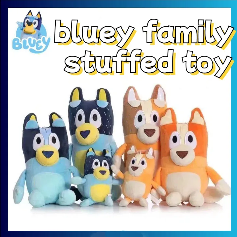 Bluey & Bingo 가족 플러시 장난감 17/28cm - 만화 개 박제 동물, 부드러운 봉제 인형, 어린이 생일 및 크리스마스 선물