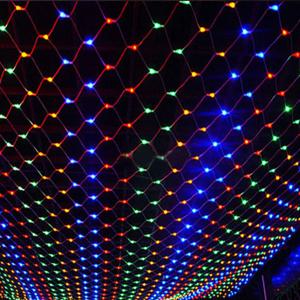 Led 그물 메쉬 요정 빛 1.5*1.5M 3*2M 6*4M 야외 방수 커튼 문자열 빛 크리스마스 갈 랜드 웨딩 파티 창 장식