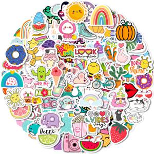 100pcs Kawaii 귀여운 Vsco 스티커 미학 전화 노트북 일기 기타 가방 낙서 방수 스티커 데칼 어린이 장난감