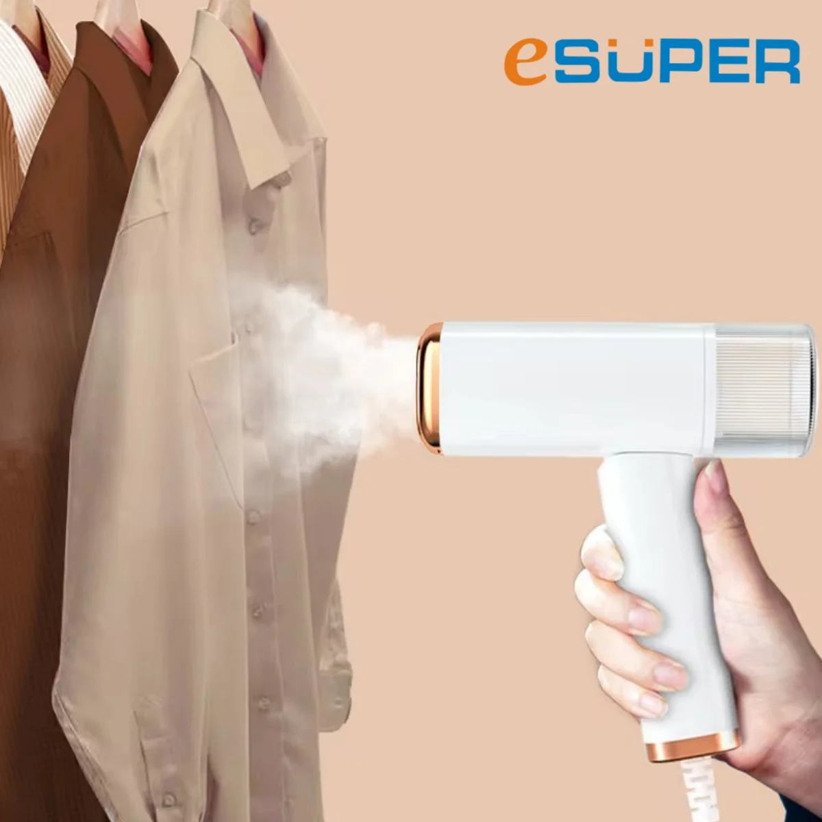 ESUPER 핸드 헬드 스팀 다리미 1000W 접이식 미니 의류 교수형 기선 의류 다림질 가정용 여행용 습식 건식 다림질 기계