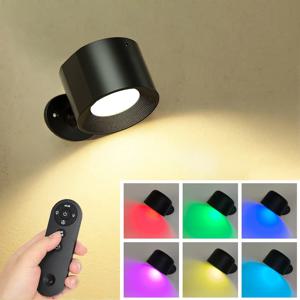 USB 충전식 무선 휴대용 LED 벽 램프, 터치 리모컨 IR 360, 침대 옆 침실 독서등