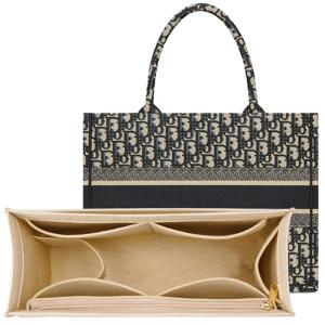 Dior book 토트 백, 가방 삽입 주최자, 핸드백 보관함, 지퍼 백이있는 토트 백 펠트 삽입 용 가방 주최자 삽입