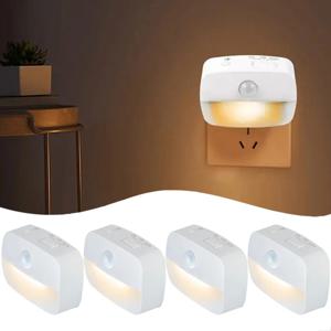 LED 야간등 유럽 콘센트 연결 스마트 동작 센서 조명 220V 가정 통로 화장실 복도 계단 주방 침실용 벽등 야간 전등