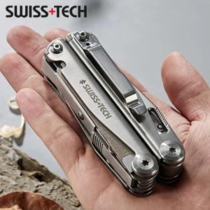 SWISS TECH 18 in 1 Multitool 펜치 접이식 다기능 조합 도구 포켓 나이프 휴대용 EDC 야외 장비