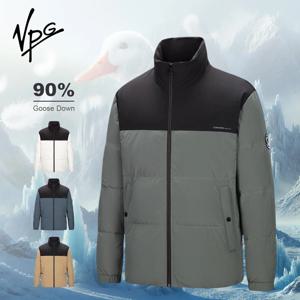 VPG 구스다운재킷 남성 겨울자켓 겨울남자패딩 남자 패딩 구스다운 남성겨울잠바 남자겨울의류 스탠드 칼라 방풍 경량 짧은 재킷, 따뜻한 여행 캠핑 오버코트-겨울철 아빠를 위한 최고의 선물