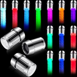 1-4PCS 자동으로 변경 7 색 LED 수도꼭지 헤드 글로우 물 절약 스트림 라이트 수도꼭지 통풍기 탭 노즐 주방 목욕