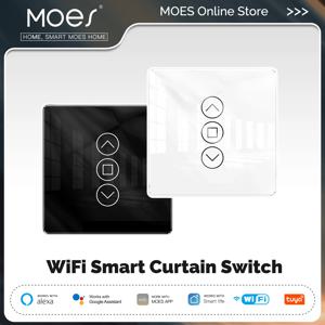WiFi 스마트 2.5D 아크 유리 터치 패널 커튼 스위치 롤러 블라인드 셔터 APP 원격 제어 Alexa Google 홈으로 작동