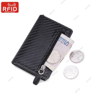 탄소 섬유 Rfid 신용 카드 소지자 남성용 지갑 보관 돈 가방 손 지갑 소형 미니 슬림 지갑 Carteira Masculina
