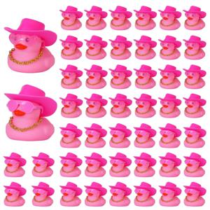 12/24/48PCS 핑크 미니 고무 오리 암소 소년 모자, 안경, 목걸이, Ducking 용 지프 오리, 파티 호의, Dashbaord 장식
