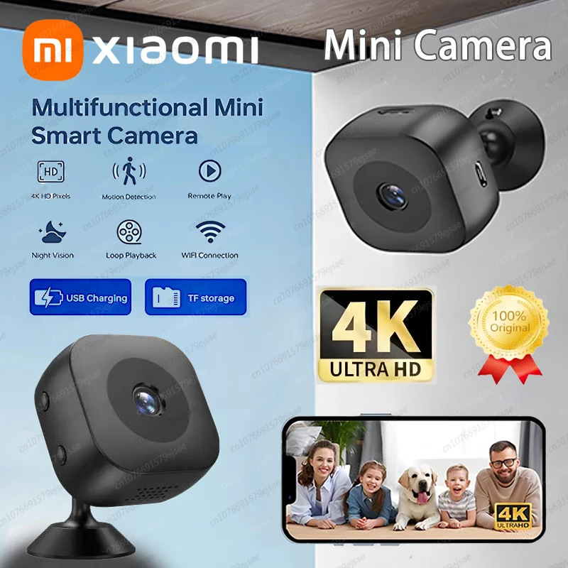 Xiaomi 4k 미니 카메라 Wifi Ip/ap 휴대용 모바일 감지 캠코더 스마트 홈 감시 보안 원격 모니터링 카메라