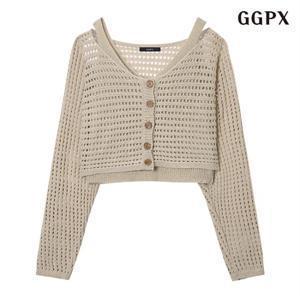 나시 세트 크롭 버튼 가디건 (GPACK006D)