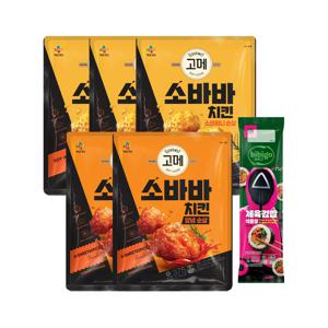 고메 소바바 치킨 소이허니 순살 375g x3개+양념 순살 375g x2개+제육김밥 230g x1개