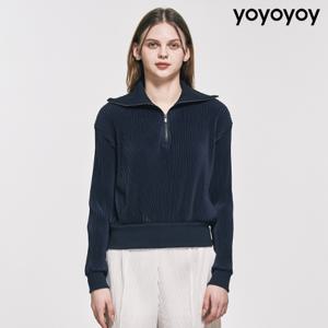 yoyoyoy [여성][최초가 129000원] 반집업 카라 플리츠 티셔츠_AI02WNPTS04