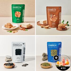 [것플렉스] 두부스낵 50g 4종(현미,아몬드,흑임자,파래) + 자몽 콤부차 340ml x 4개