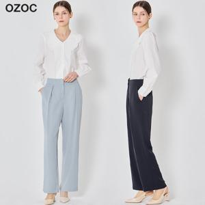 (OZOC) 스르르 흐르는핏 원턱 뒷밴딩 슬랙스