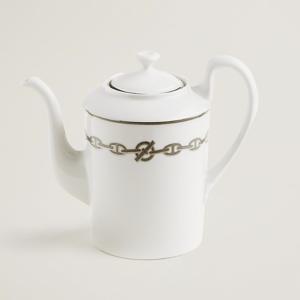 샹달 플래티넘 티팟 Hermes Chaine d'Ancre Platinum Teapot