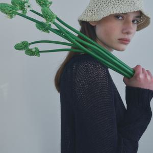 SUMMER COTTON KNIT SWEATER - NAVY