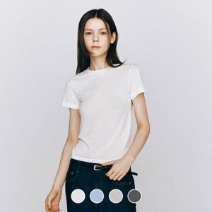 지오다노 여성 여름 라운드넥 시스루 스판 시어 반팔 티셔츠 325525/05325525