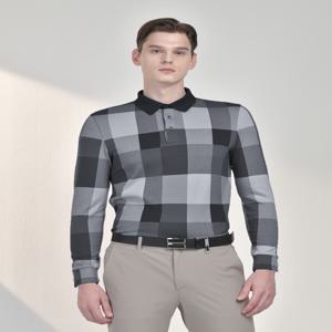 [닥스 골프] [[24FW]] DGTS4D811N2 [PREMIUM] [BEST ITEM] 네이비 기모 빅체크 긴팔 카라티