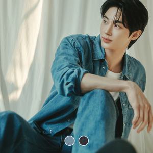 지오다노 남성 봄 간절기 오버핏 웨스턴 데님 셔츠 청셔츠 045509/01045509