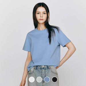 지오다노 여성 여름 라운드넥 띡저지 톡톡한 면 반팔 티셔츠 325524/05325524