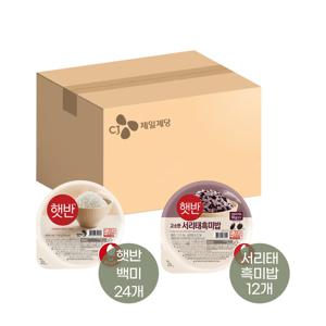 햇반 210g x24개+서리태 흑미밥 210g x12개