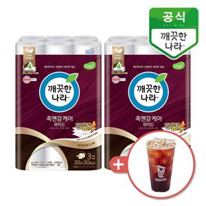 롤티슈 촉앤감케어 와이드 30m 30롤 2개 + 메가커피 아메리카노 기프티콘 (ice)
