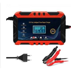 배터리 충전기 12V 6A 펄스 수리 LCD 디스플레이 스마트충전 자동차 오토바이